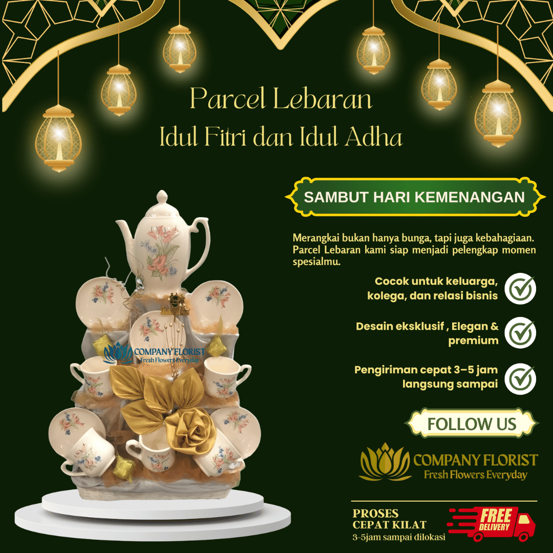 Parcel Lebaran Set Teko & Gelas Keramik Luxury – Company Florist